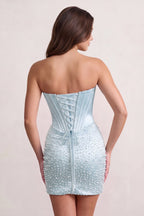 Yellow Sweetheart Sheath Satin Corset Homecoming Dress With Pearl