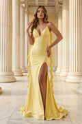 Wilhelmina Reese Yellow front view prom dress