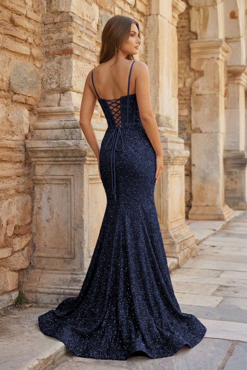 Fuchsia Sequins Mermaid Evening Dress with Sweetheart Neckline and Sequins