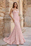 Petra Pink front view evening dress