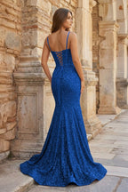 Fuchsia Sequins Mermaid Evening Dress with Sweetheart Neckline and Sequins